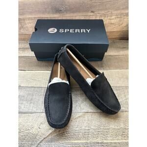 Sperry Port Driving Loafer Leather Black Nubuck Size Women’s 7* NIB